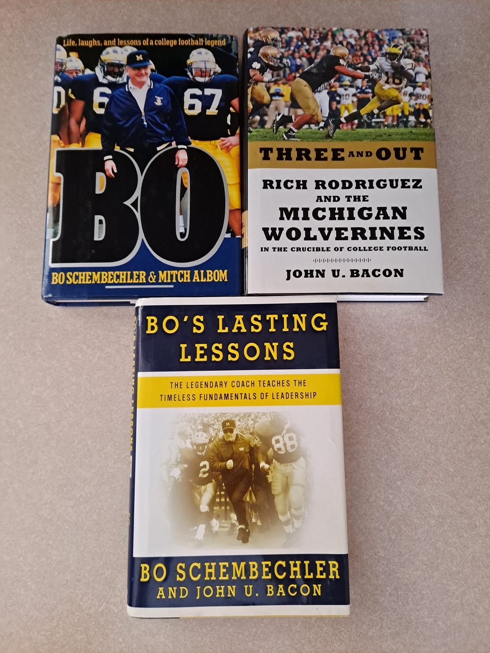 3 Michigan Wolverines Hardcover Books